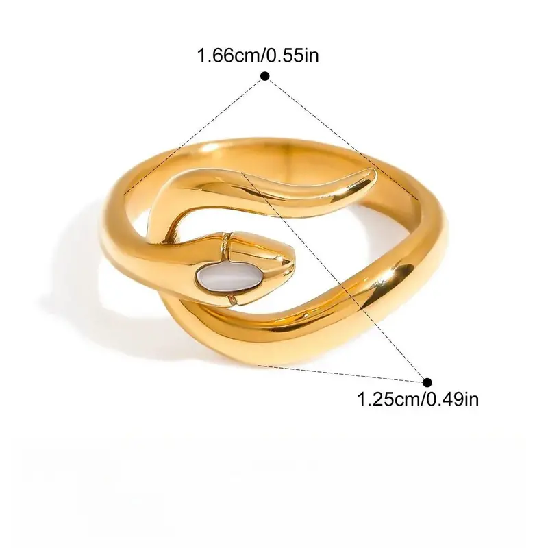 18K Gold Snake Ring In Titanium Steel 5