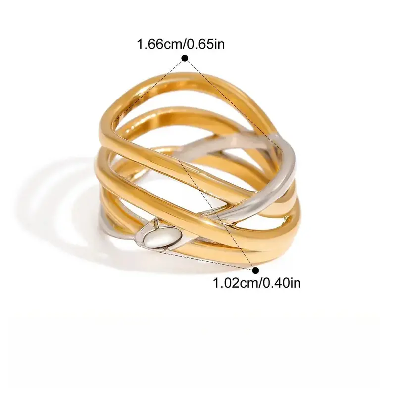18K Gold Snake Ring In Titanium Steel 6