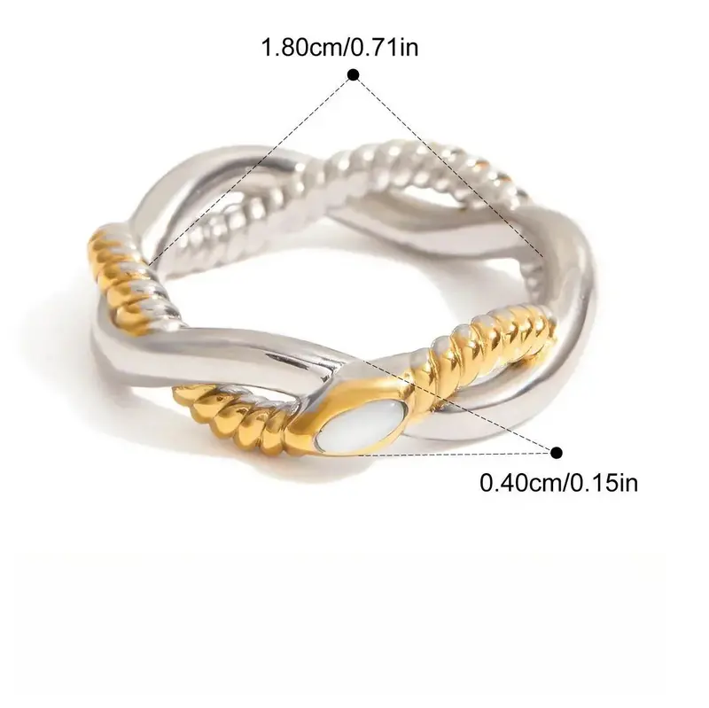 18K Gold Snake Ring In Titanium Steel 7