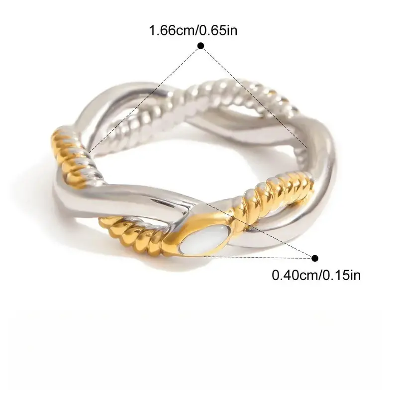 18K Gold Snake Ring In Titanium Steel 8