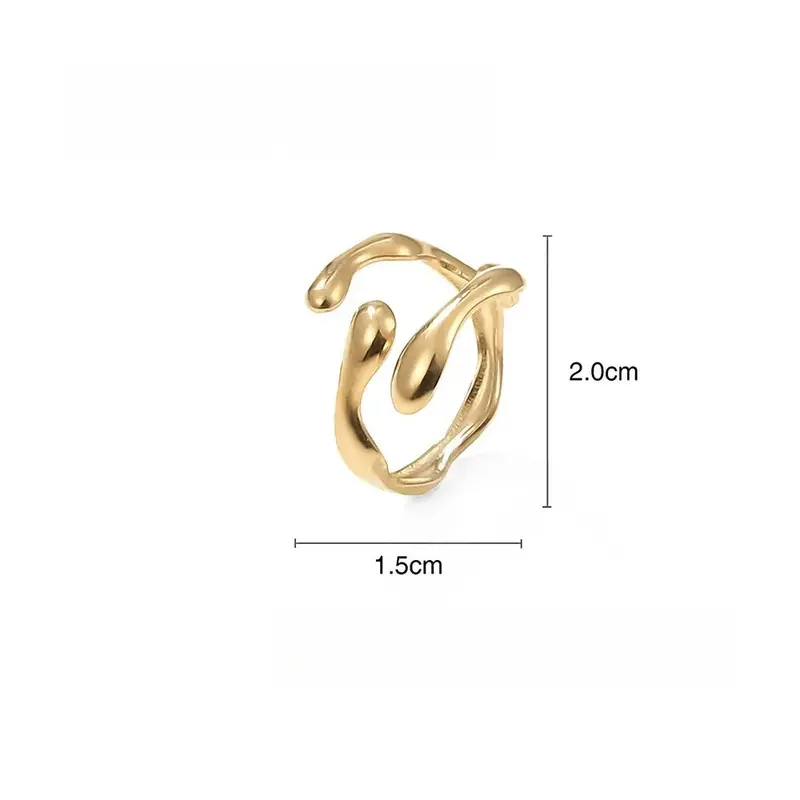 18K Gold Titanium Steel Open Ring 1