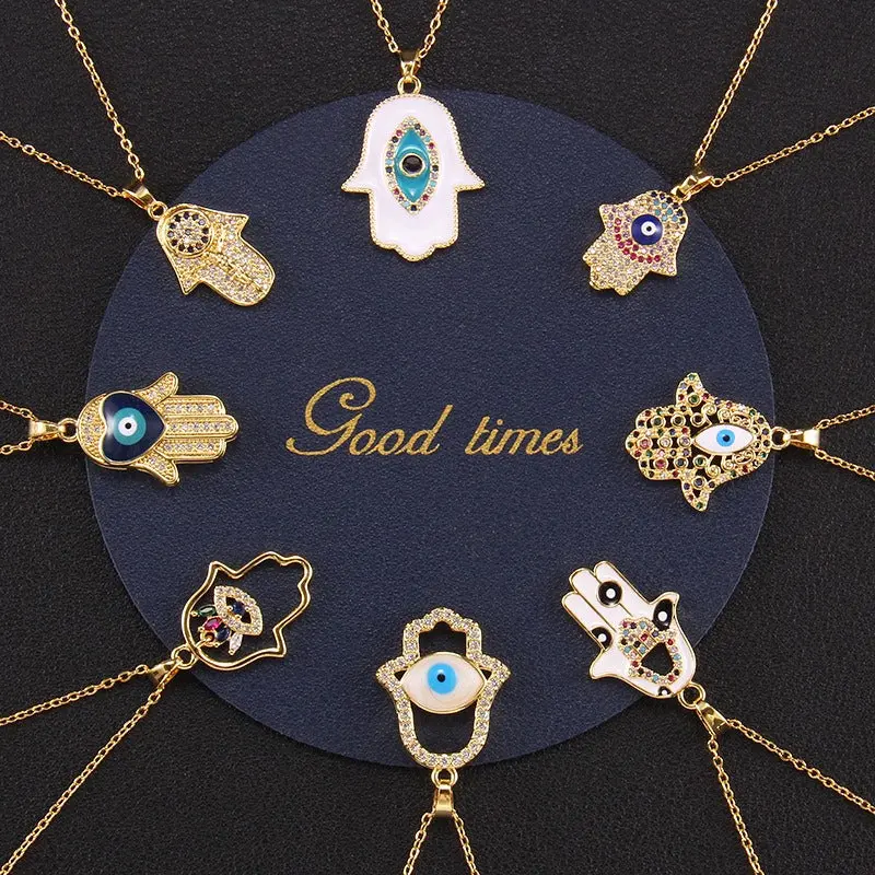 18K Gold Turkish Evil Eye Necklace 1