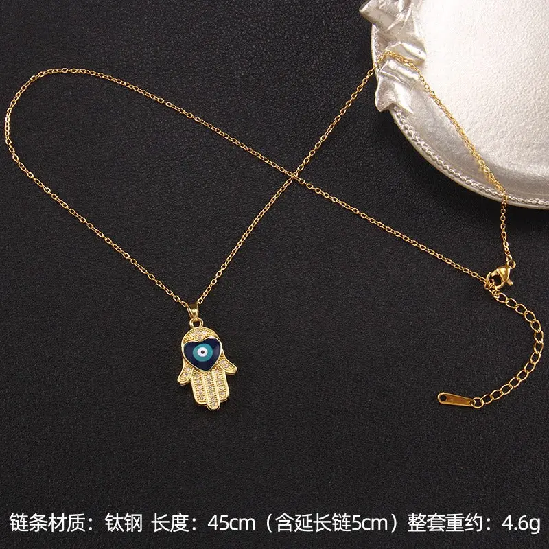 18K Gold Turkish Evil Eye Necklace 1