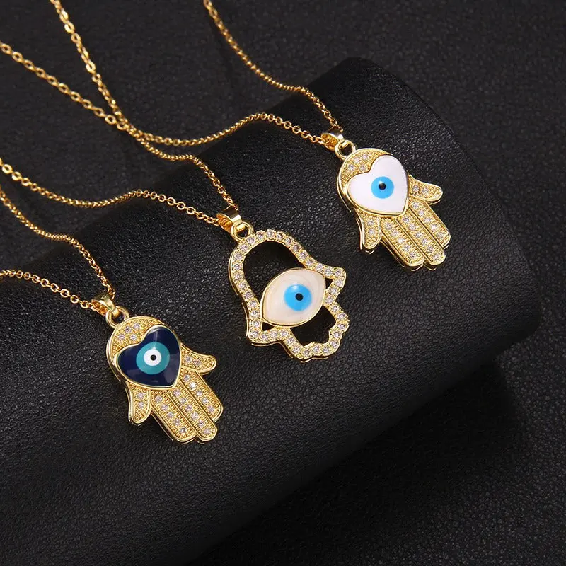 18K Gold Turkish Evil Eye Necklace 3