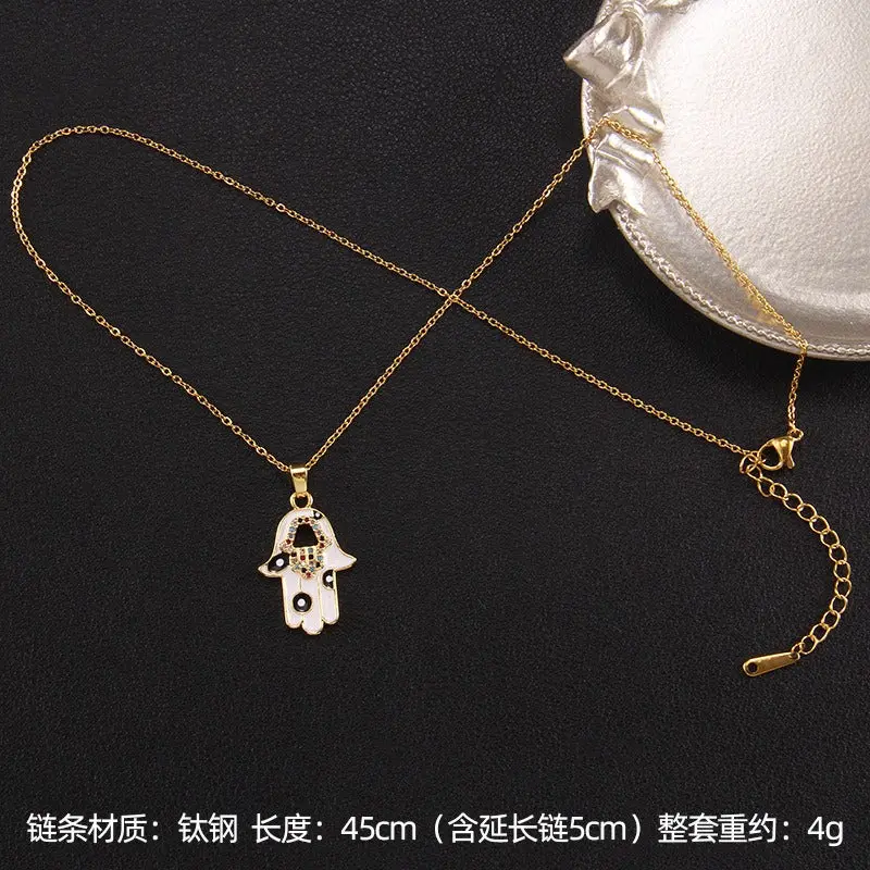 18K Gold Turkish Evil Eye Necklace 4