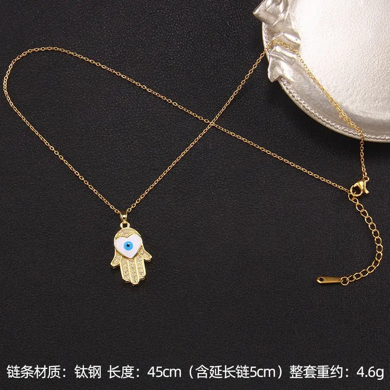 18K Gold Turkish Evil Eye Necklace 5