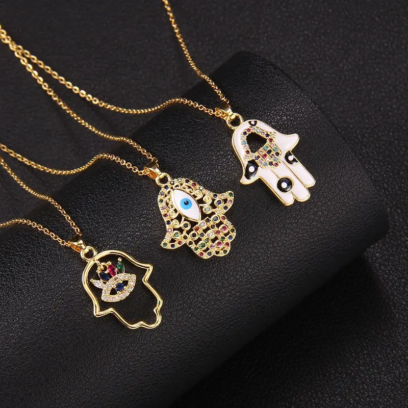 18K Gold Turkish Evil Eye Necklace 6
