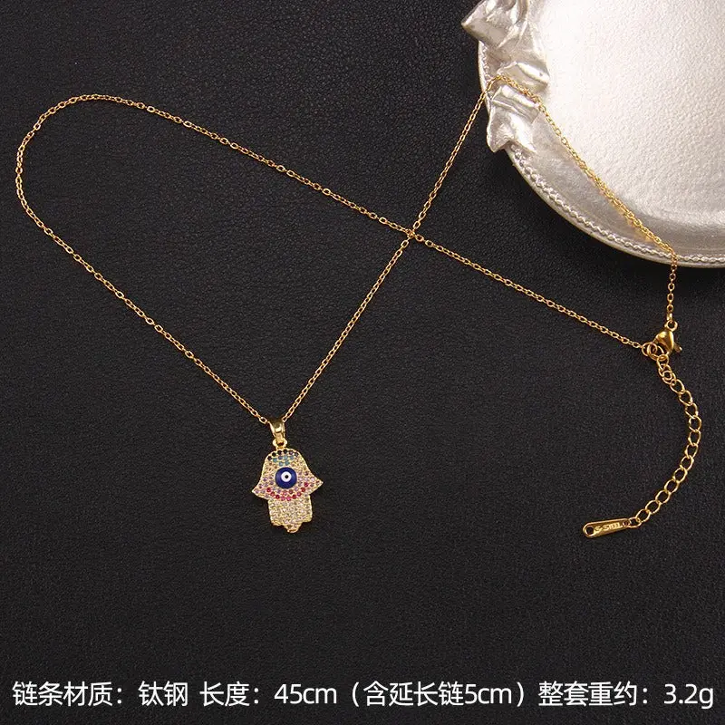 18K Gold Turkish Evil Eye Necklace 7