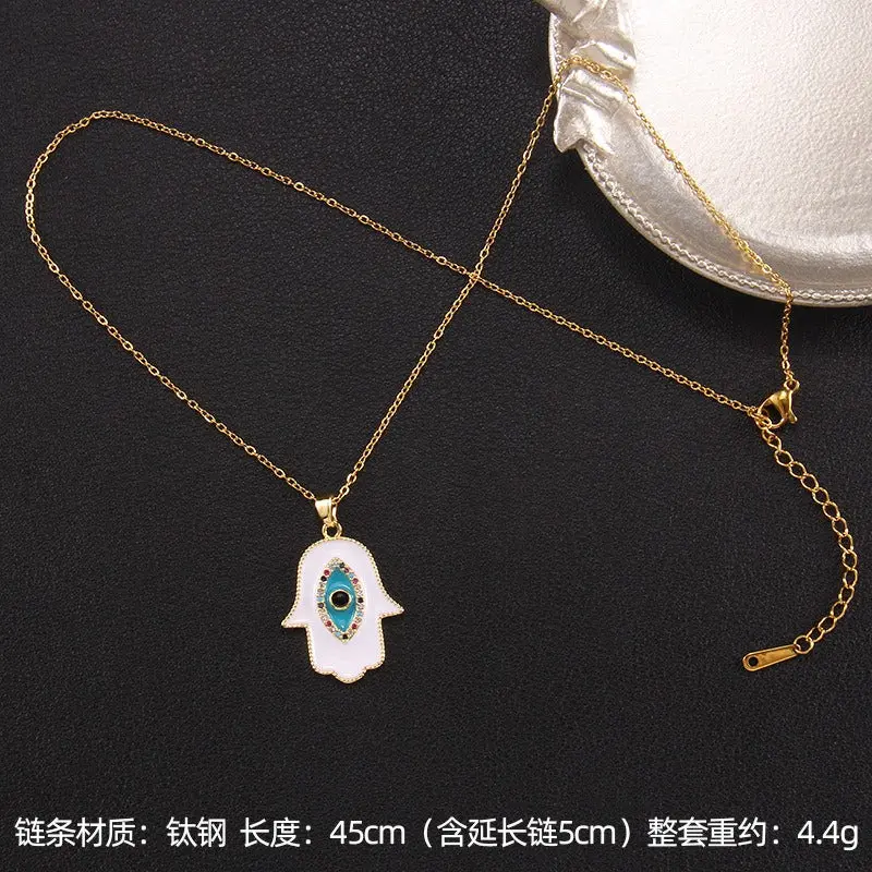 18K Gold Turkish Evil Eye Necklace 7
