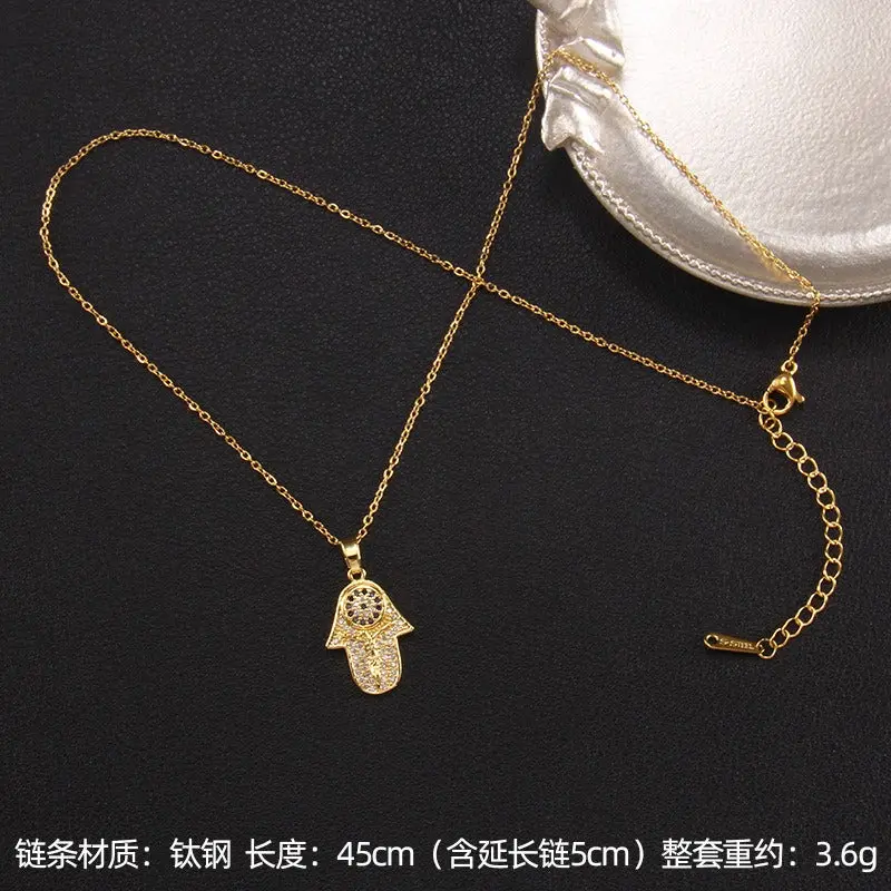 18K Gold Turkish Evil Eye Necklace 8