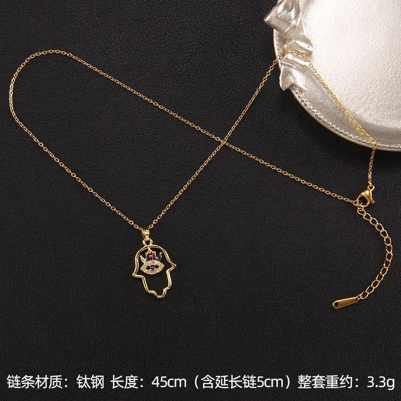 18K Gold Turkish Evil Eye Necklace 9