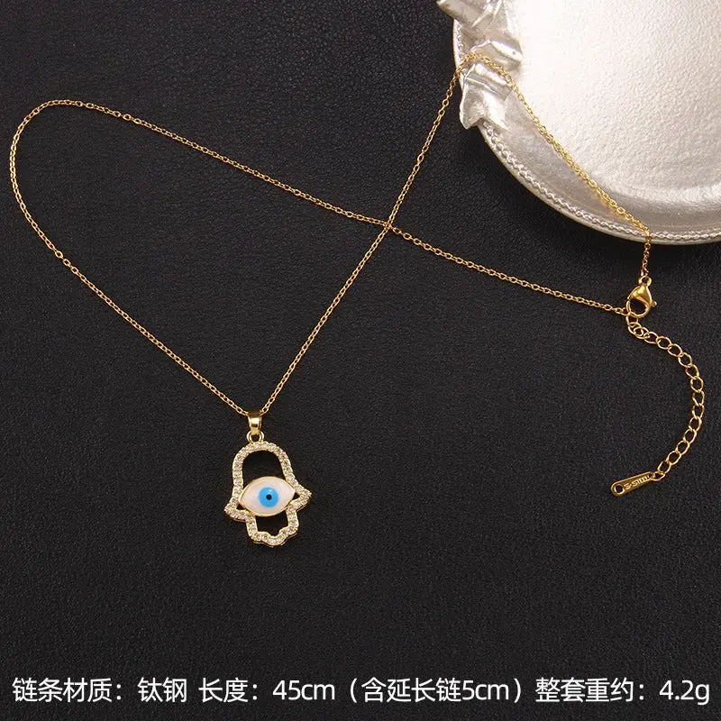 18K Gold Turkish Evil Eye Necklace 9