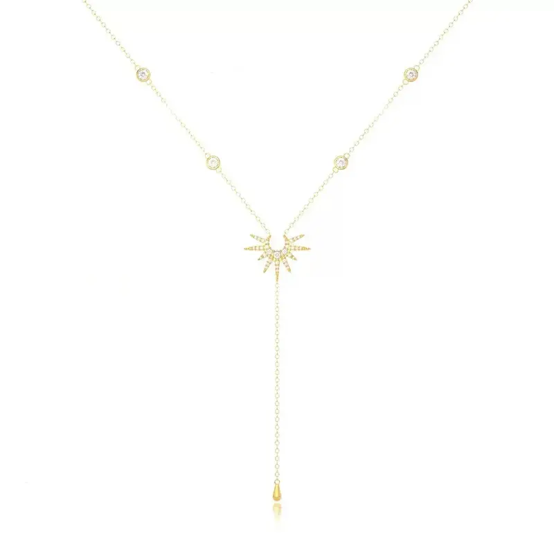 18K Gold Y-Shaped Long Tassel Beach Chain 1