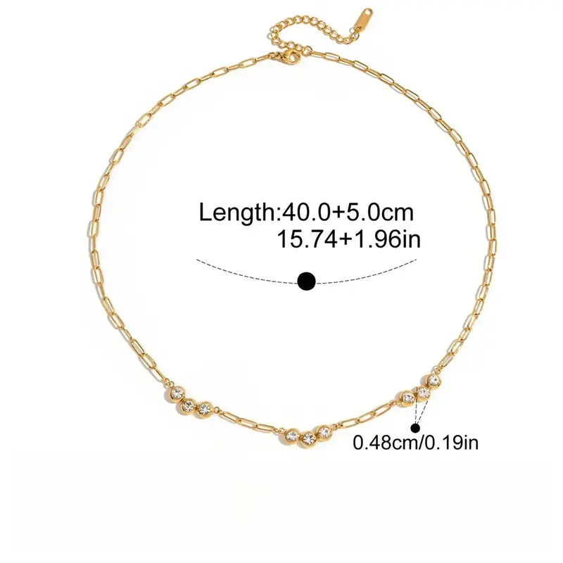 18K Gold Zircon Four-Leaf Clover Necklace 3