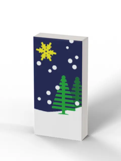1X2 Holiday Greeting Card - Trees 1