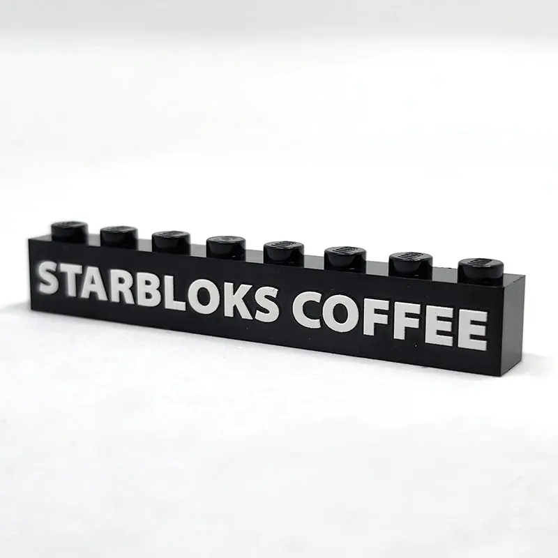 1X8 Starbloks Sign - Black/White 1