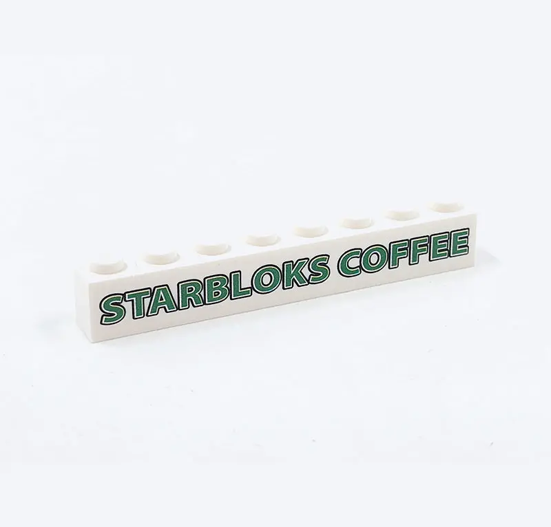1X8 Starbloks Sign - White 1