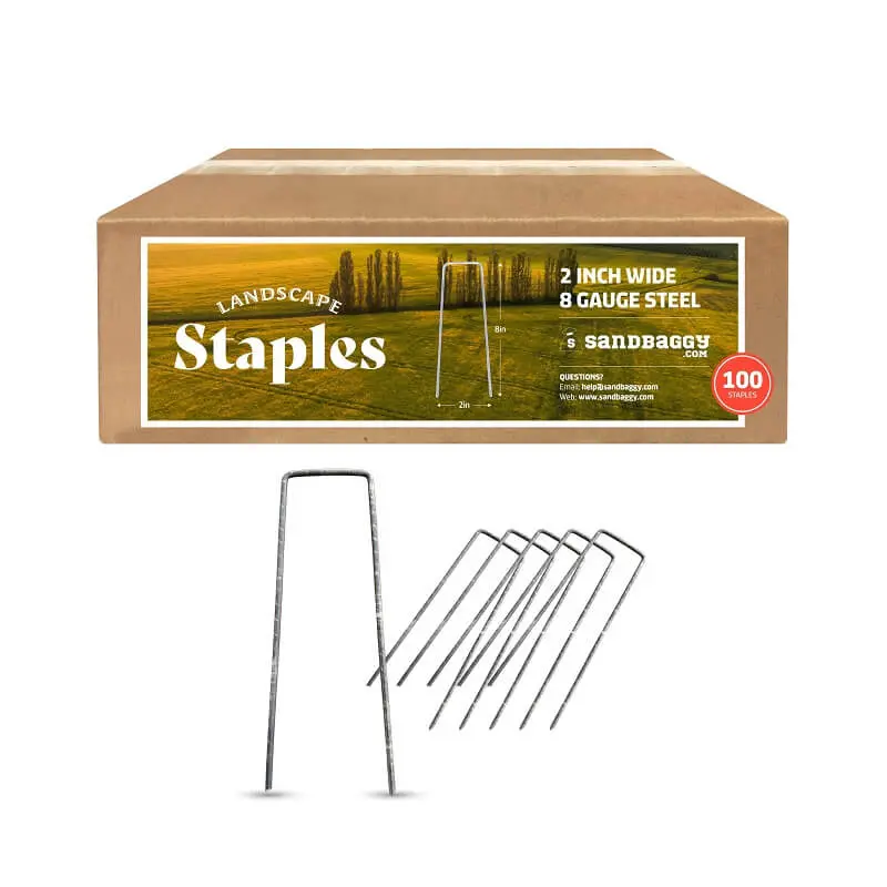 2 In. Wide Landscape Staples (2X Wider, 25% Thicker) - Heavy Duty Galvanized Steel 23