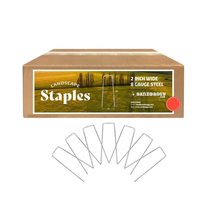 2 In. Wide Landscape Staples (2X Wider, 25% Thicker) - Heavy Duty Galvanized Steel 26