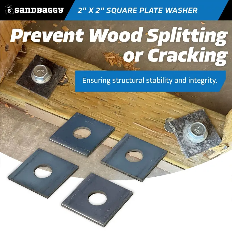 2" X 2" Square Plate Washer - 5/8" Anchor Bolt Diameter 5