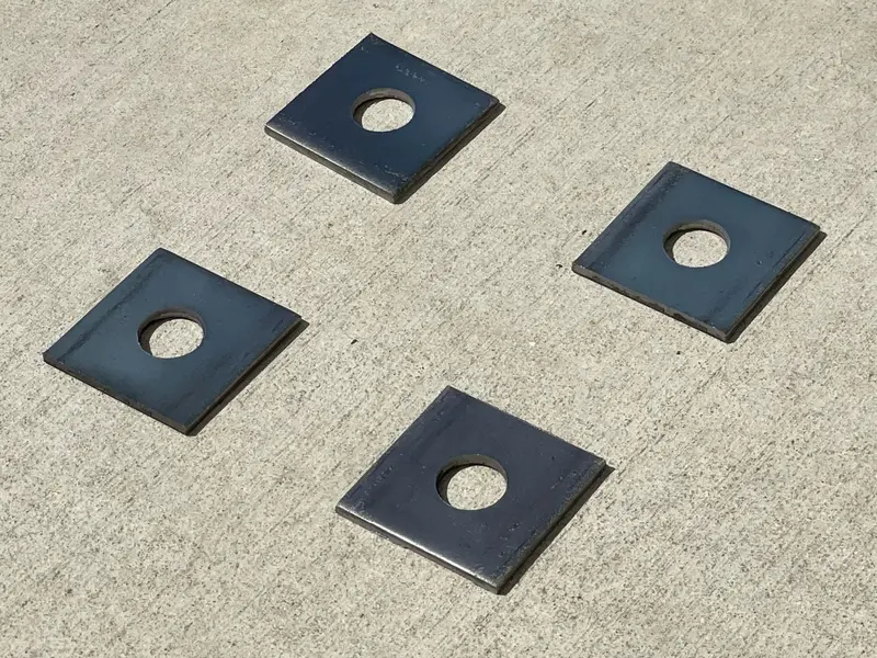2" X 2" Square Plate Washer - 5/8" Anchor Bolt Diameter 7