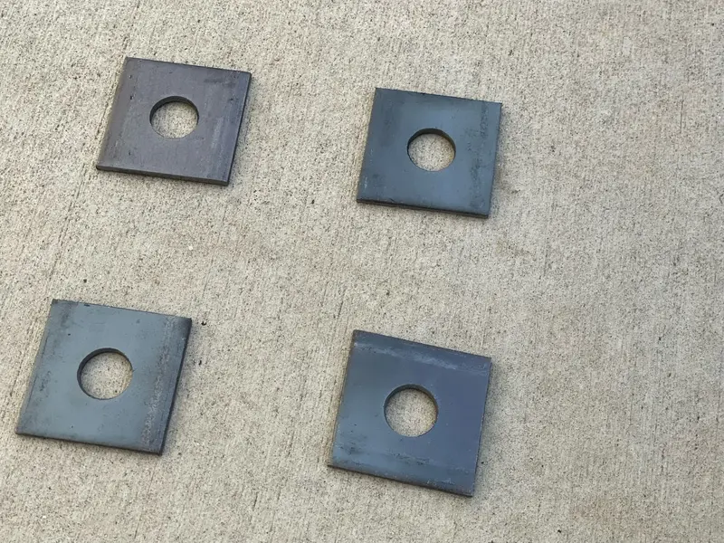 2" X 2" Square Plate Washer - 5/8" Anchor Bolt Diameter 9