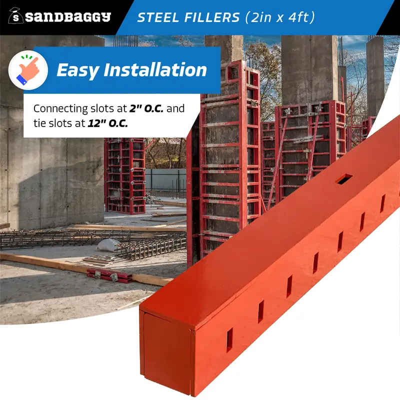 2" X 4 Ft Steel Fillers - Handset Steel / Plywood Forming Systems 7