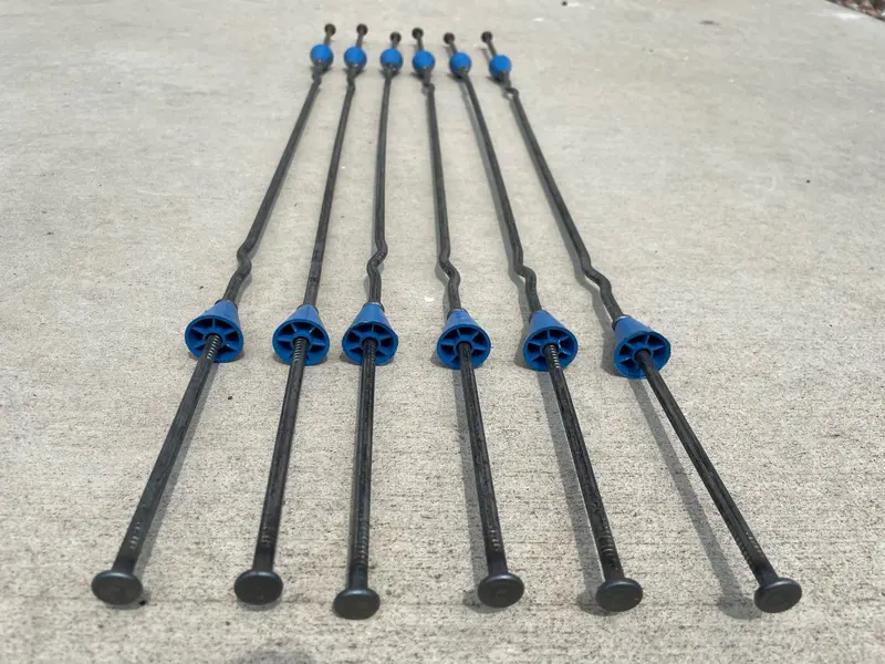 20" X 4 ¾" Standard Snap Ties For Concrete Forms (Short End) - 1" Plastic Cones 12