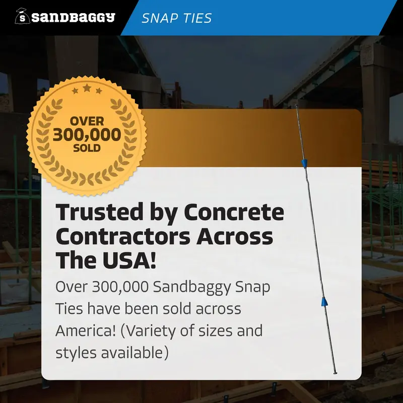 20" X 8 ¼" Standard Snap Ties For Concrete Forms (Long End) - 1" Plastic Cones 8