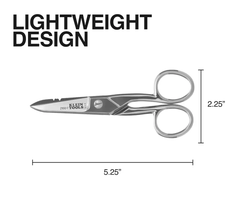 2100-7 Electrician's Scissors, Nickel Plated 1