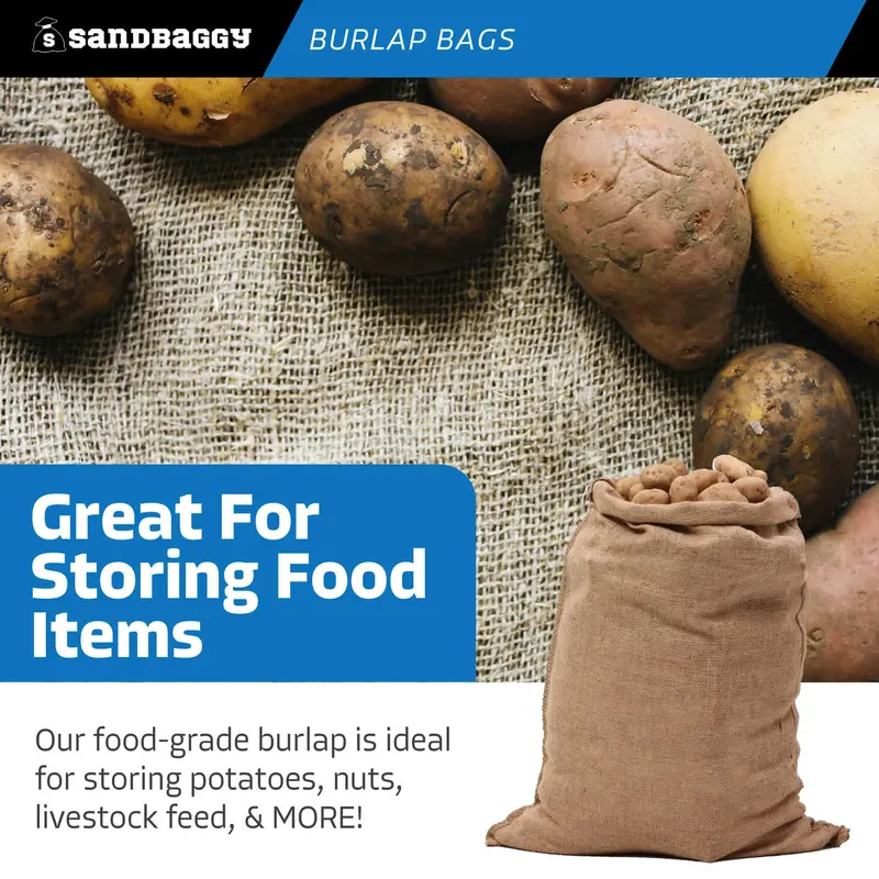 22" X 36" Burlap Bags Sacks (100 Lb Capacity) - Food Grade 7