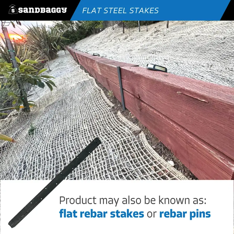 24" Flat Steel Stakes For Concrete Forms With Nail Holes 12
