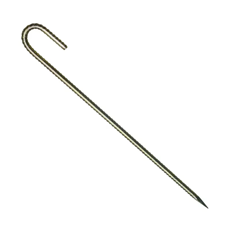 24" J Hook Rebar Stakes - Galvanized Steel - 1/2" Diameter (#4 Rebar) 1