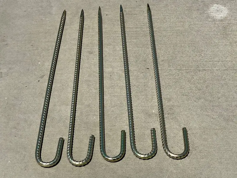 24" J Hook Rebar Stakes - Galvanized Steel - 1/2" Diameter (#4 Rebar) 11