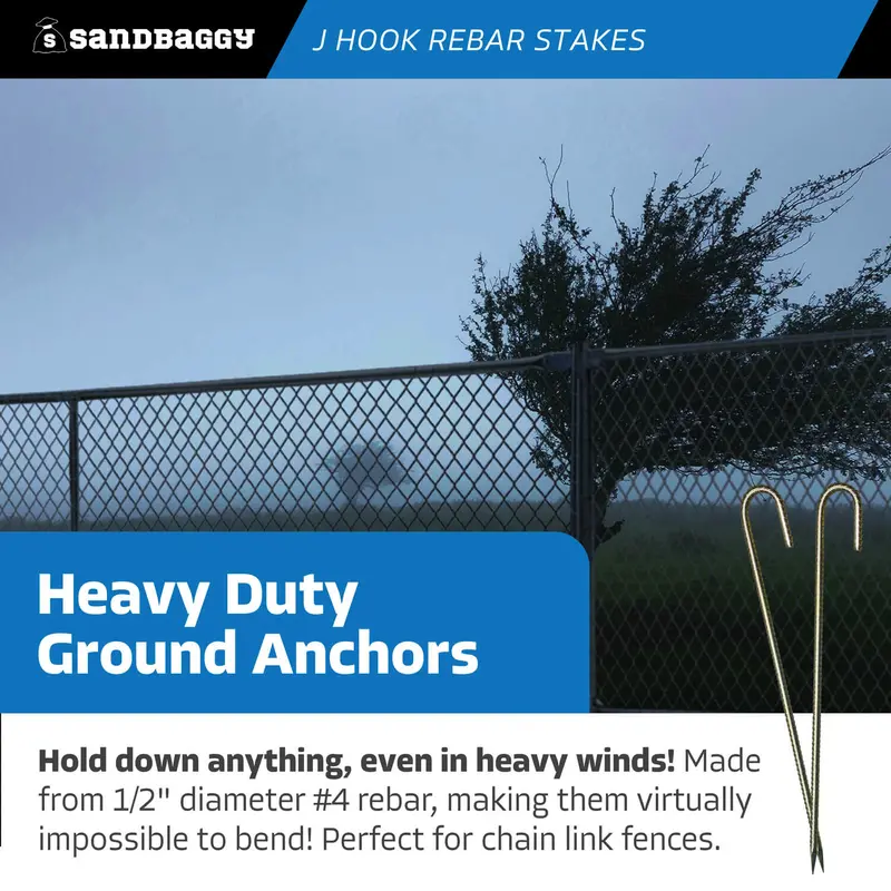 24" J Hook Rebar Stakes - Galvanized Steel - 1/2" Diameter (#4 Rebar) 7