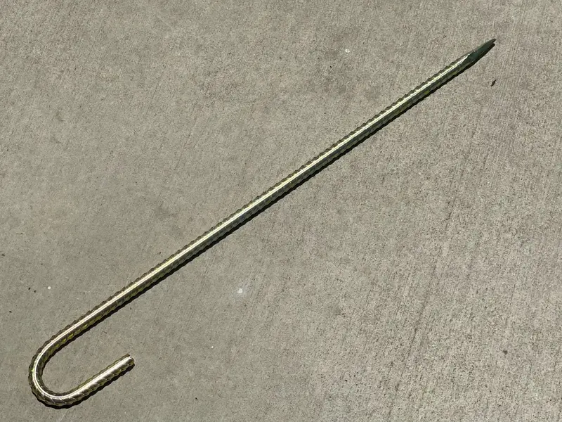 24" J Hook Rebar Stakes - Galvanized Steel - 1/2" Diameter (#4 Rebar) 9