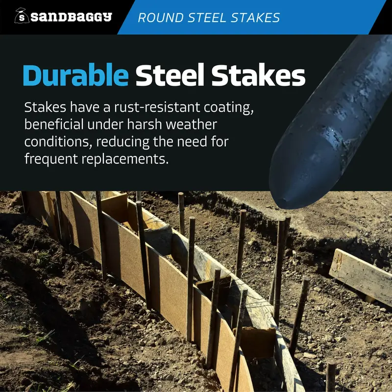 24" Round Steel Concrete Form Stakes With Nail Holes 9
