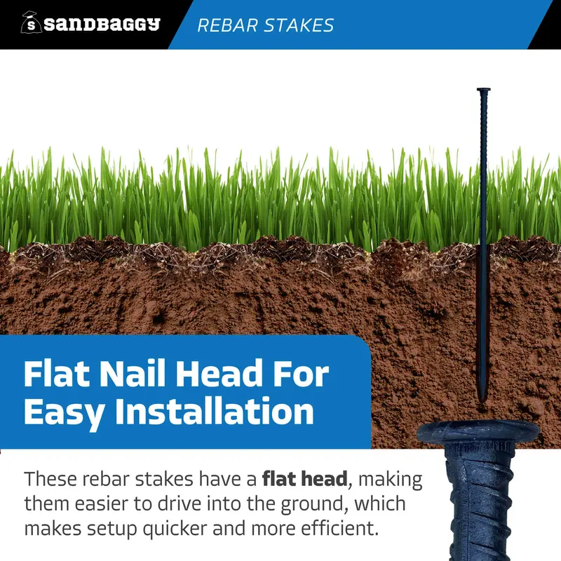 24" Steel Rebar Stakes With Nail Head - Garden Stakes (#4 Rebar) 5