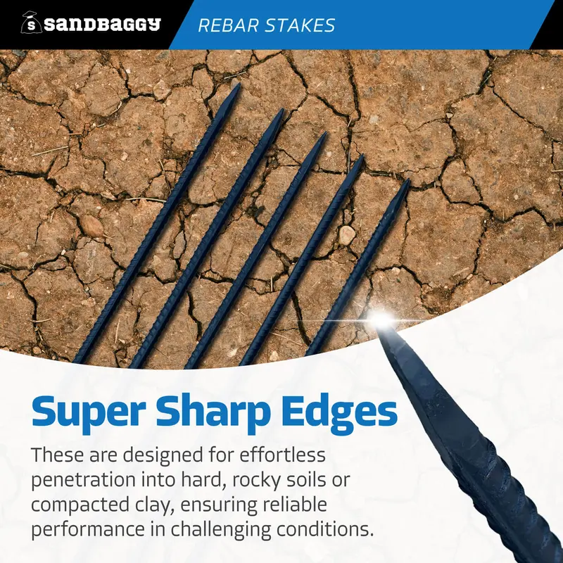 24" Steel Rebar Stakes With Nail Head - Garden Stakes (#4 Rebar) 6