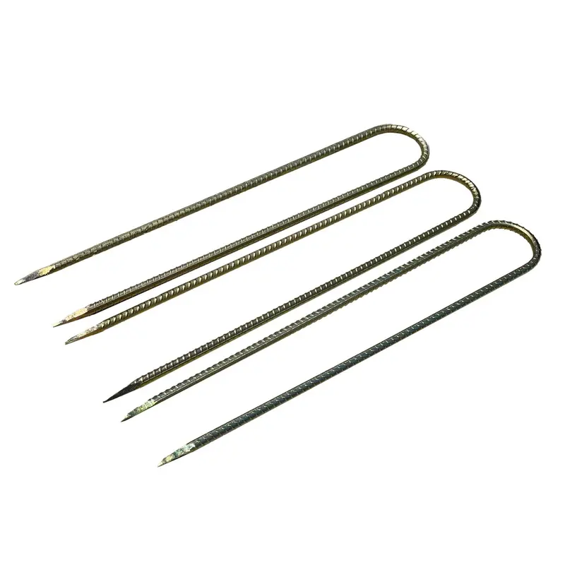 24" U Shaped Rebar Stakes - Galvanized Steel - 1/2" Diameter (#4 Rebar) 9