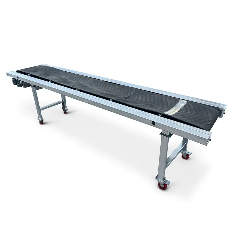 24" X 10 Ft Conveyor Belt System | 1,100 Lb Cap. | Chevron Rubber Belt 1