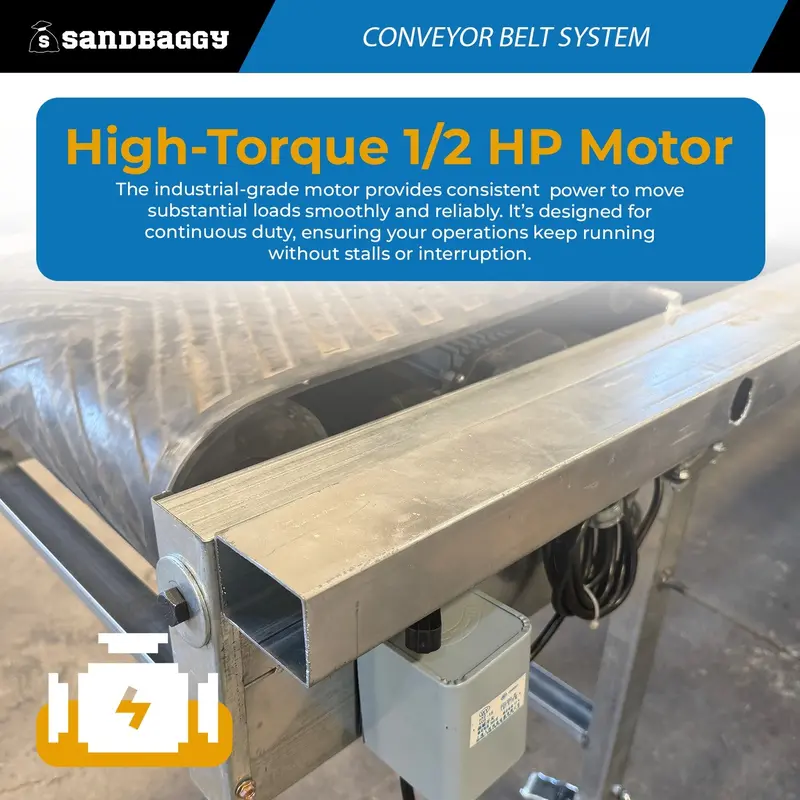 24" X 10 Ft Conveyor Belt System | 1,100 Lb Cap. | Chevron Rubber Belt 4