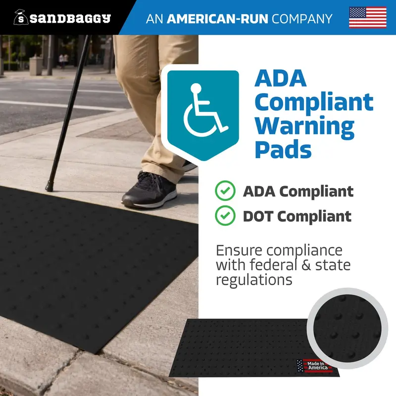 24" X 60" Ada Warning Pads - Surface Mount Truncated Dome Mats (Usa Made) | Black 3
