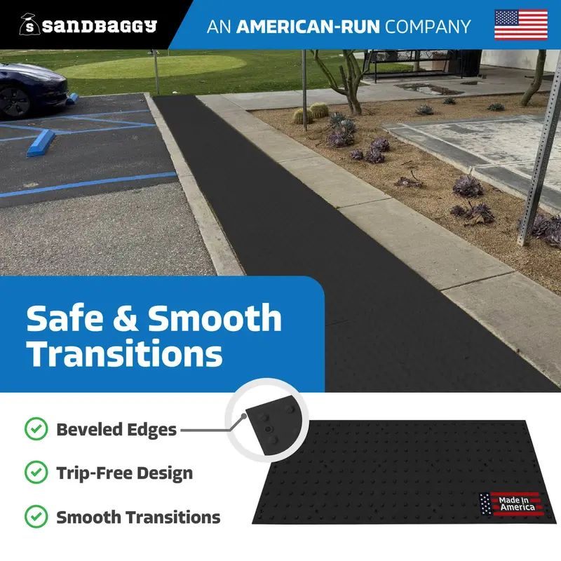 24" X 60" Ada Warning Pads - Surface Mount Truncated Dome Mats (Usa Made) | Black 6