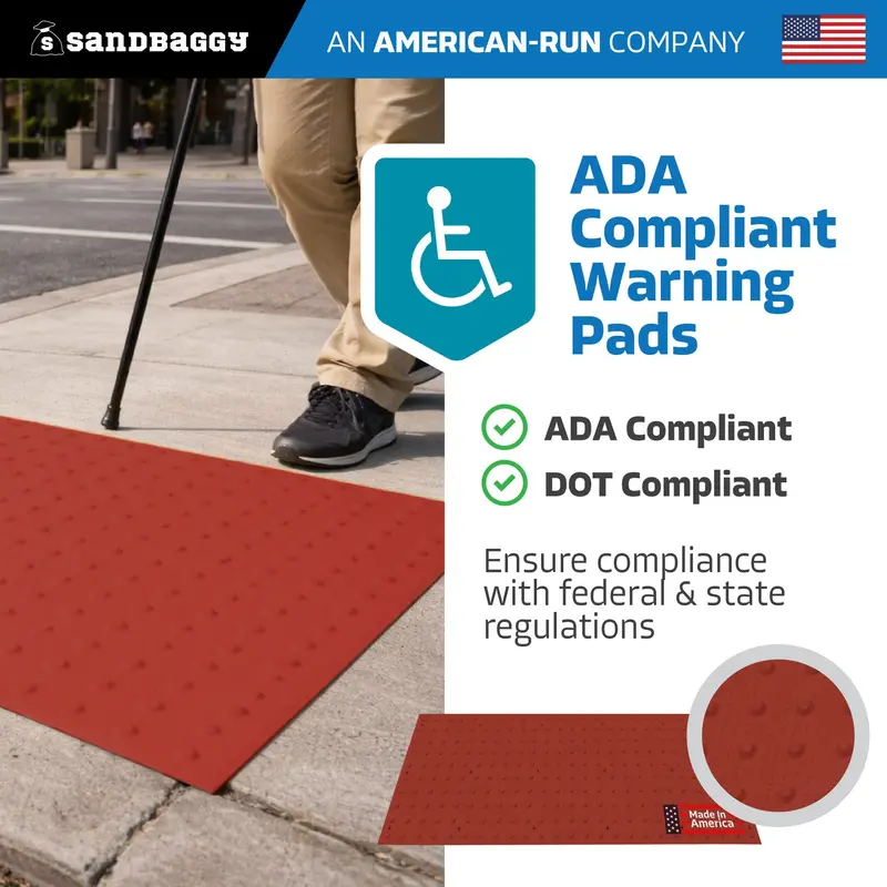 24" X 60" Ada Warning Pads - Surface Mount Truncated Dome Mats (Usa Made) | Red 3