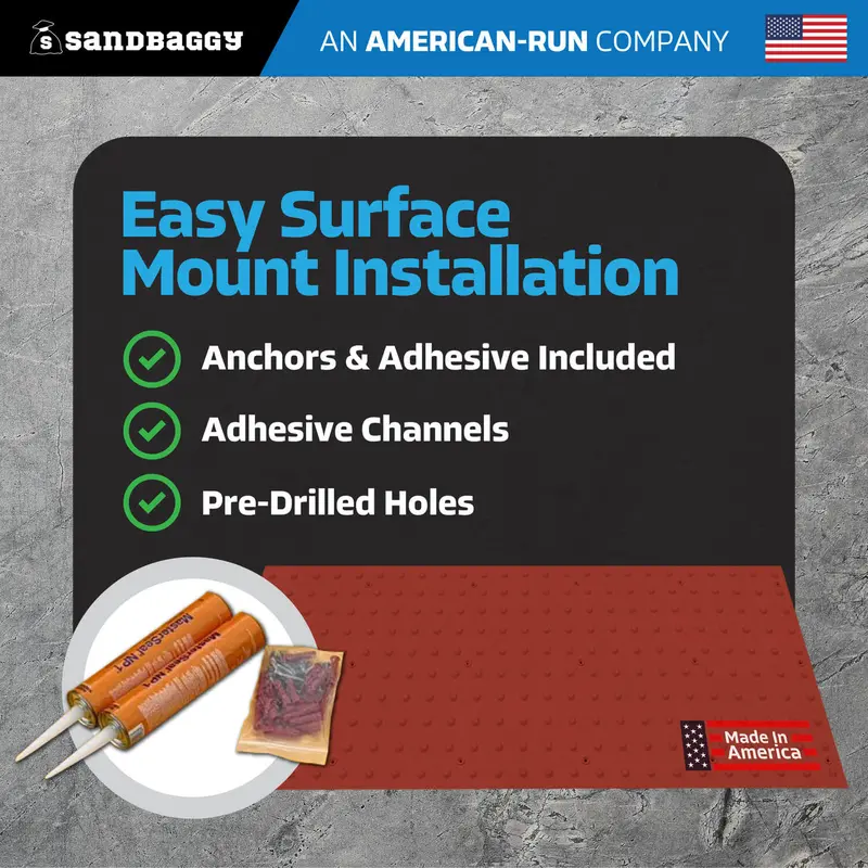 24" X 60" Ada Warning Pads - Surface Mount Truncated Dome Mats (Usa Made) | Red 5
