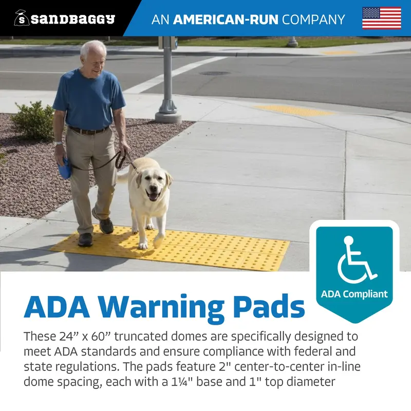 24" X 60" X Ada Warning Pad Set - Yellow Surface Mount Truncated Dome Mats 4