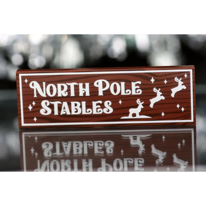 2X6 Door Sign - North Pole Stables 1