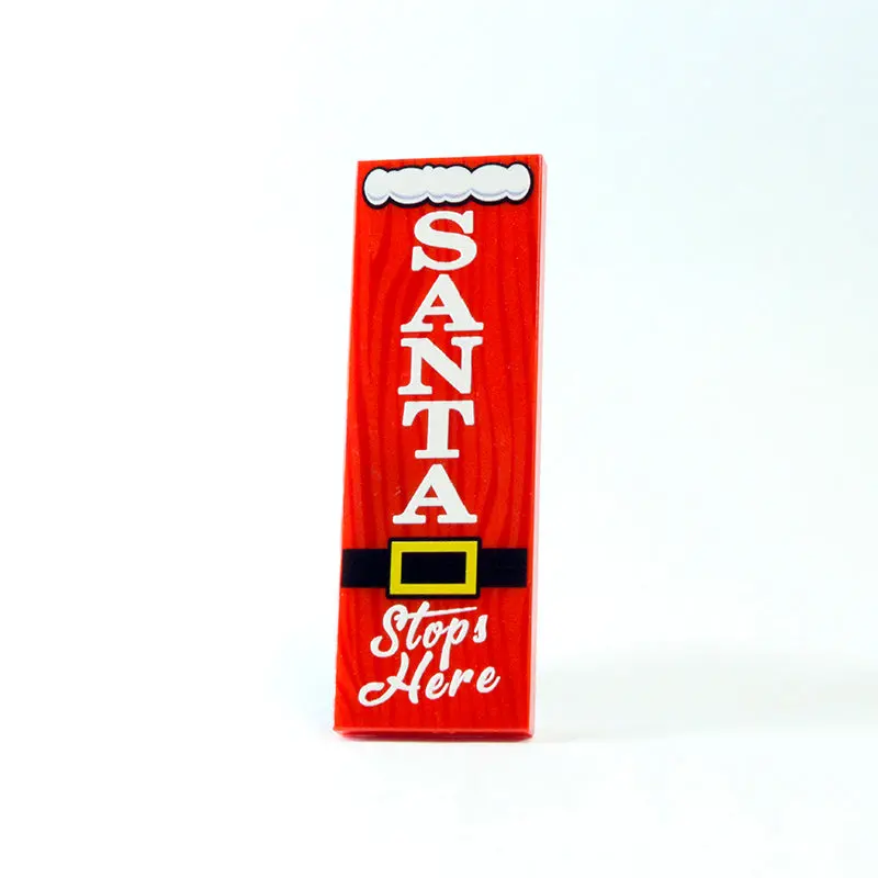 2X6 Door Sign - Red Santa Stop's Here 1
