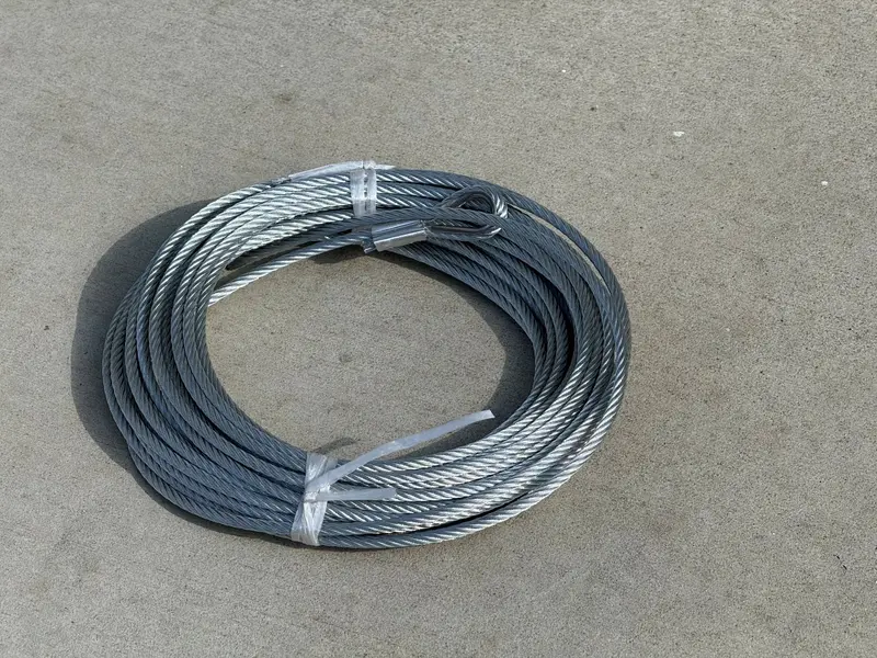 3/16" X 50 Ft Galvanized Braided Steel Cable W/ Looped End (7X19 Wire Rope) 2